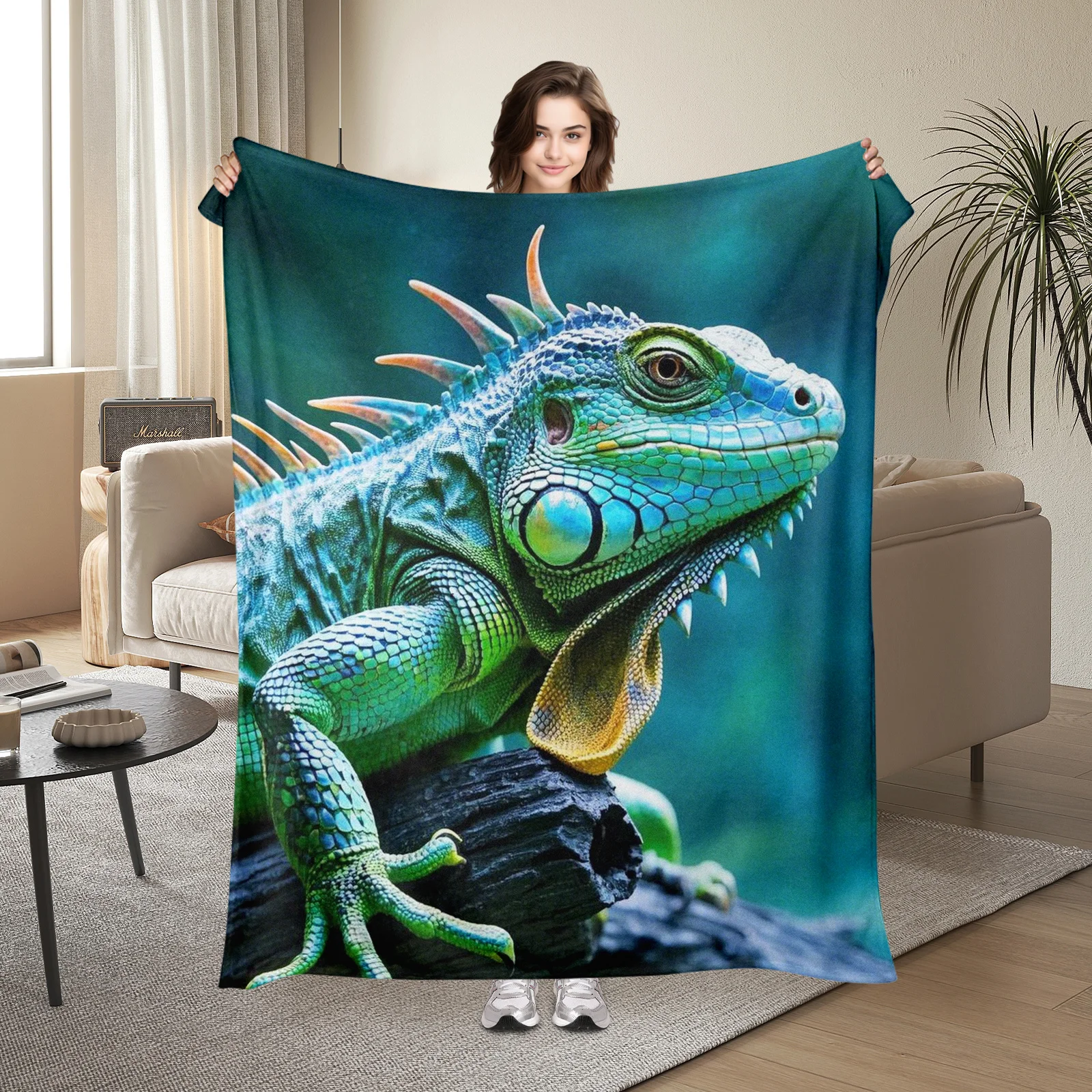 Soft And Inviting Rock Lizard Pattern Blanket Brings Comfort And Serenity To Loved Ones