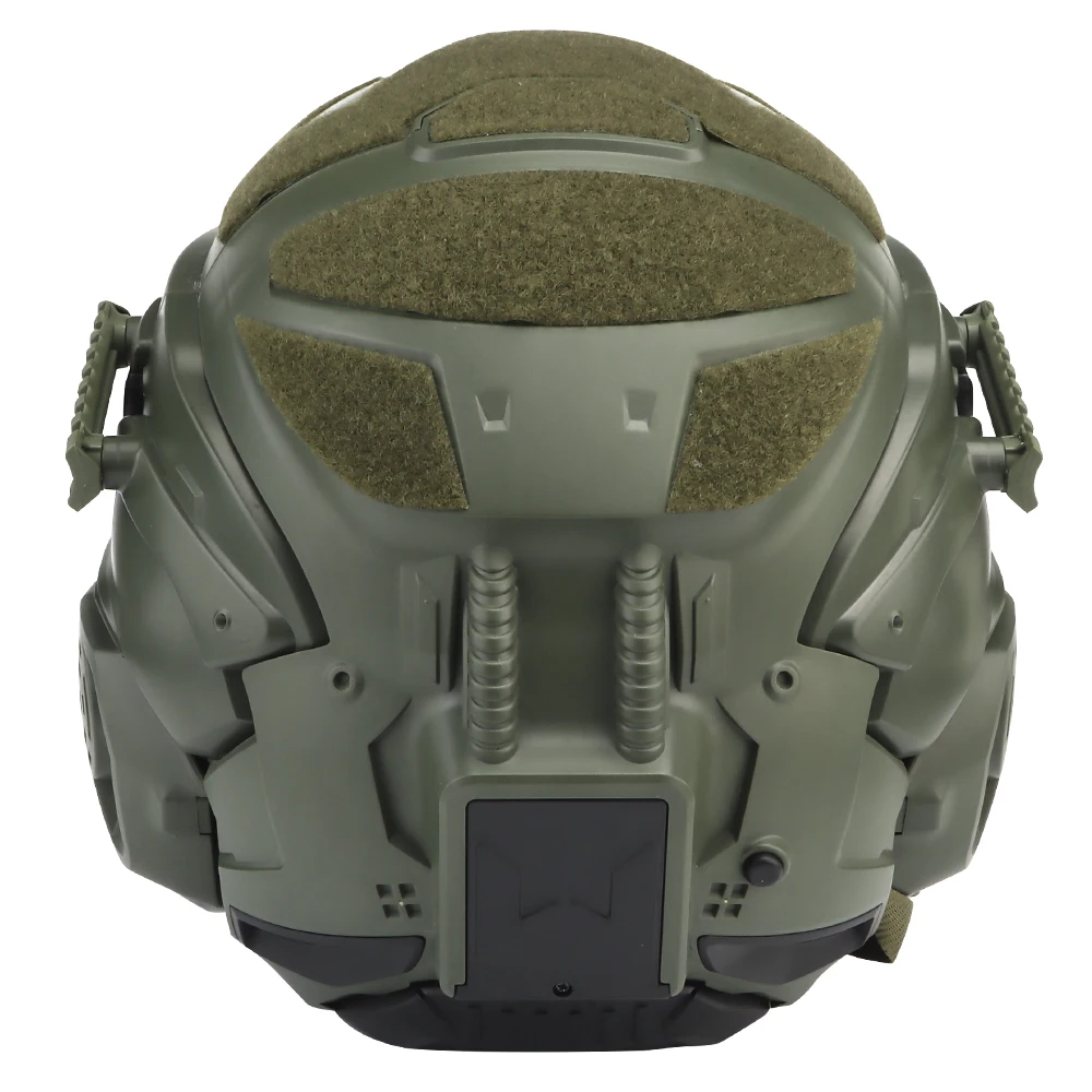 Tactical Assault Helmet Set Built-in Communication Headset Anti-fog Fan W-Ronin Detachable Mask Replacement Lens Helmet
