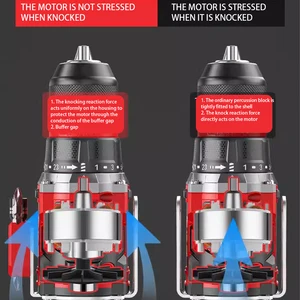 مثقاب كهربائي بدون فرش ، مثقاب صدمي لاسلكي ، ظرف سقاطة معدني ، مثقاب كهربائي منزلي ، مفك براغي كهربائي أفضل 10 آلات حفر الخرسانة للمبيعات - رقم 1