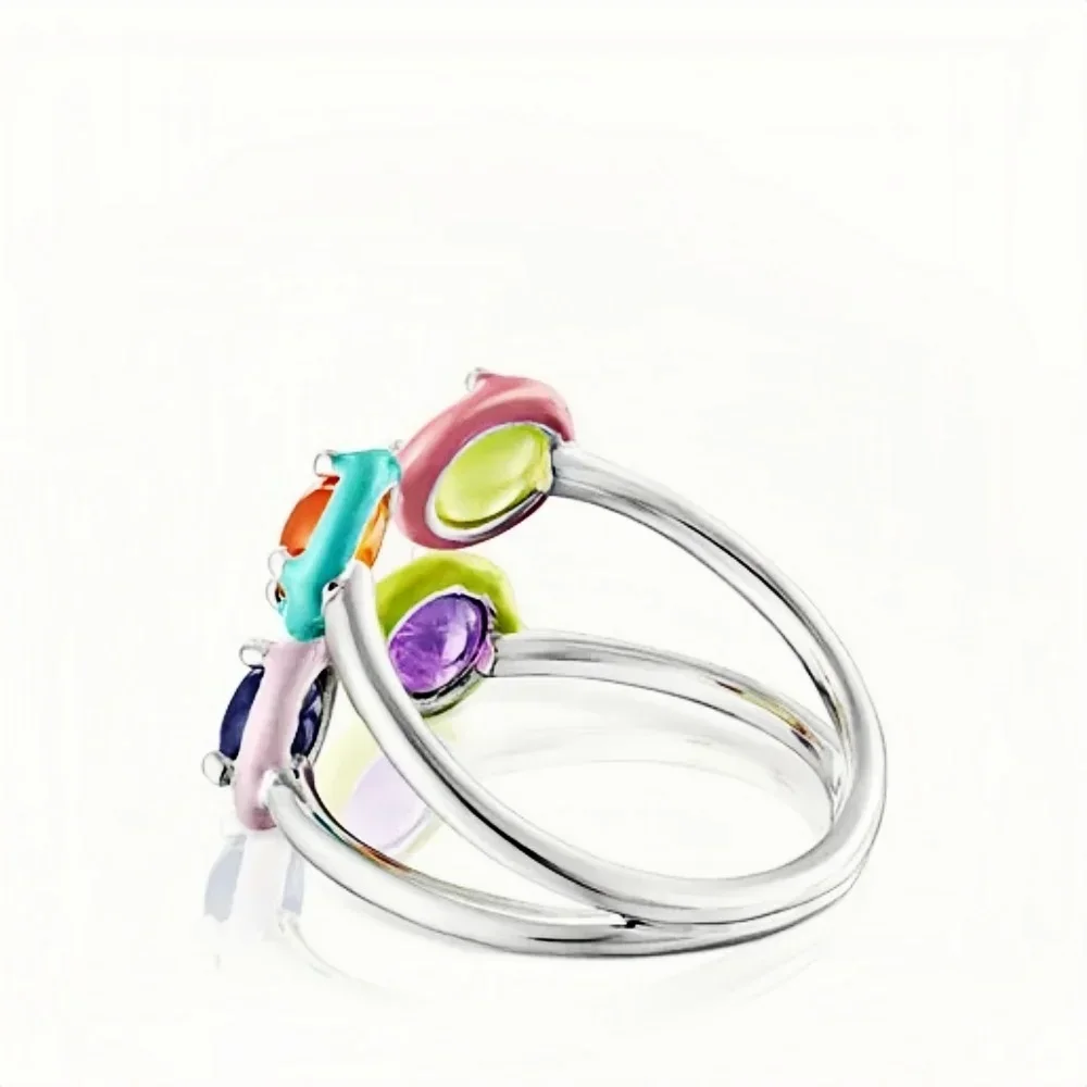 2024 New Fashion Style Hight-end Spain 100% 925 Sterling Silver Exquisite High Quality Simple Ladies Jewelry Ring