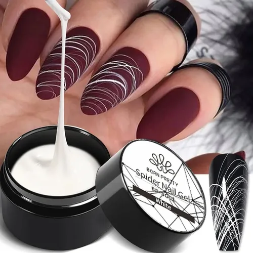 BORN PRETTY 5ml blanco negro plata araña dibujo Gel esmalte de uñas pintura UV contorno Gel barniz uñas arte todo para manicura
