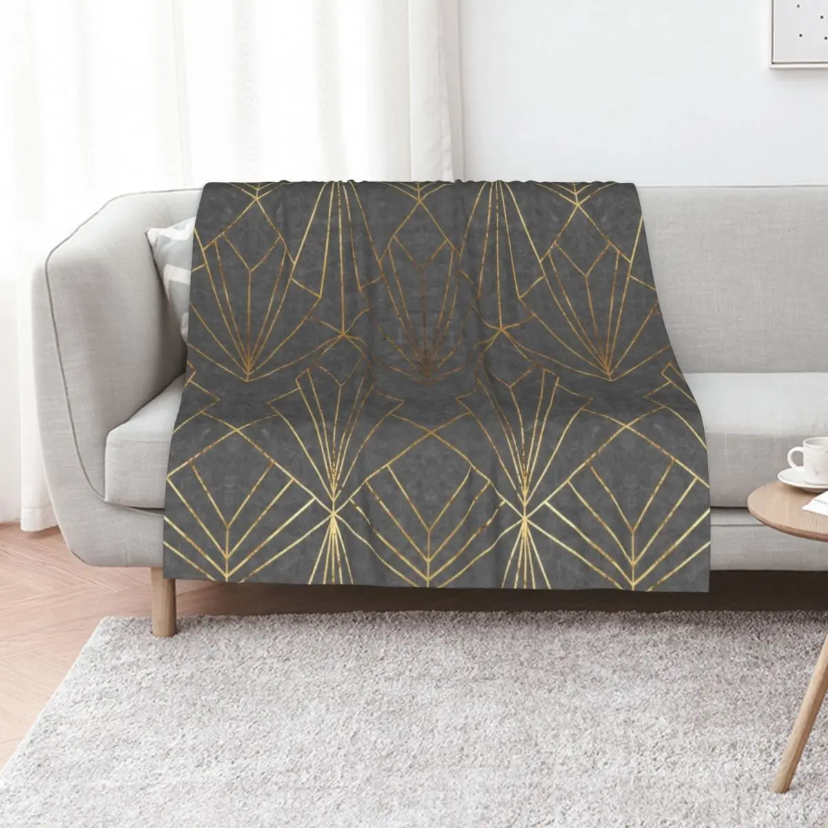 

Art Deco // Textured Grey - Large Scale Throw Blanket for sofa Baby Summer Designers Blankets