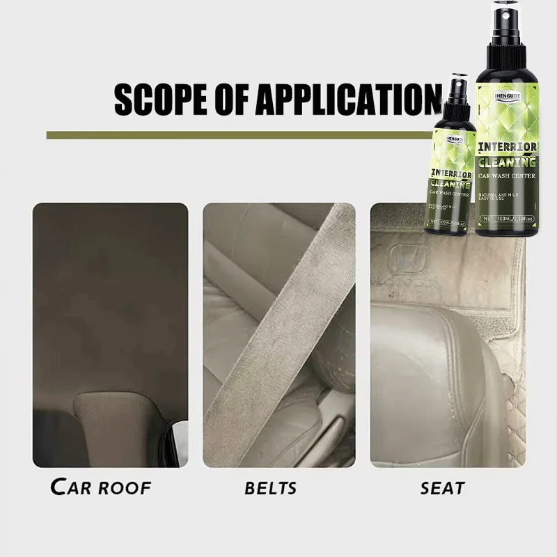 Car high-efficiency interior cleaner ceiling cleaner leather flannel fabric water-free multi-purpose cleaner