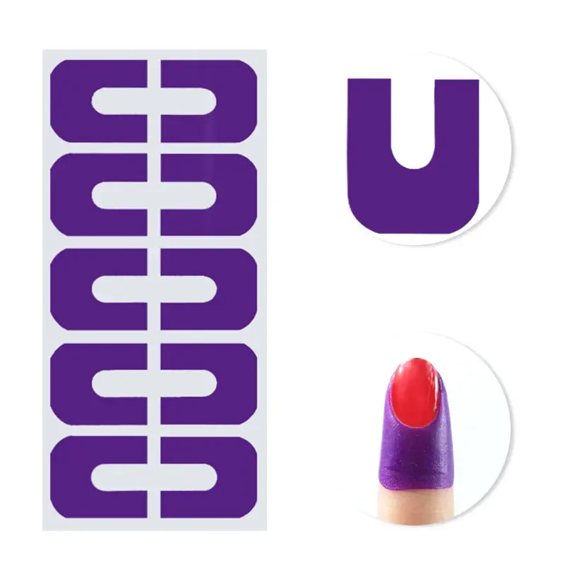10 pcs U-shape Finger Cover Sticker Spill-proof Tape Nail Protector Polish UV Gel Painting Manicure Protection Nail Art Tools