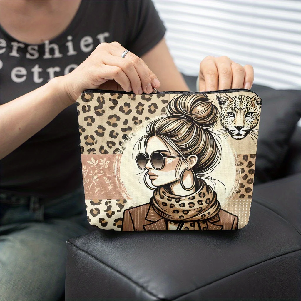 A fashionable lady pattern cosmetic bag-cute multifunctional zipper handbag, jewelry storage bag - view 2