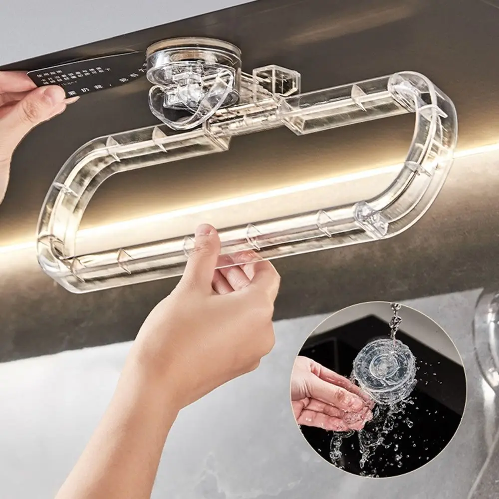 

Wall Mounted Suction Cup Paper Towel Holder Removable Reusable Fresh-Keeping Bag Film Storage Rack Multifunctional Rotatable