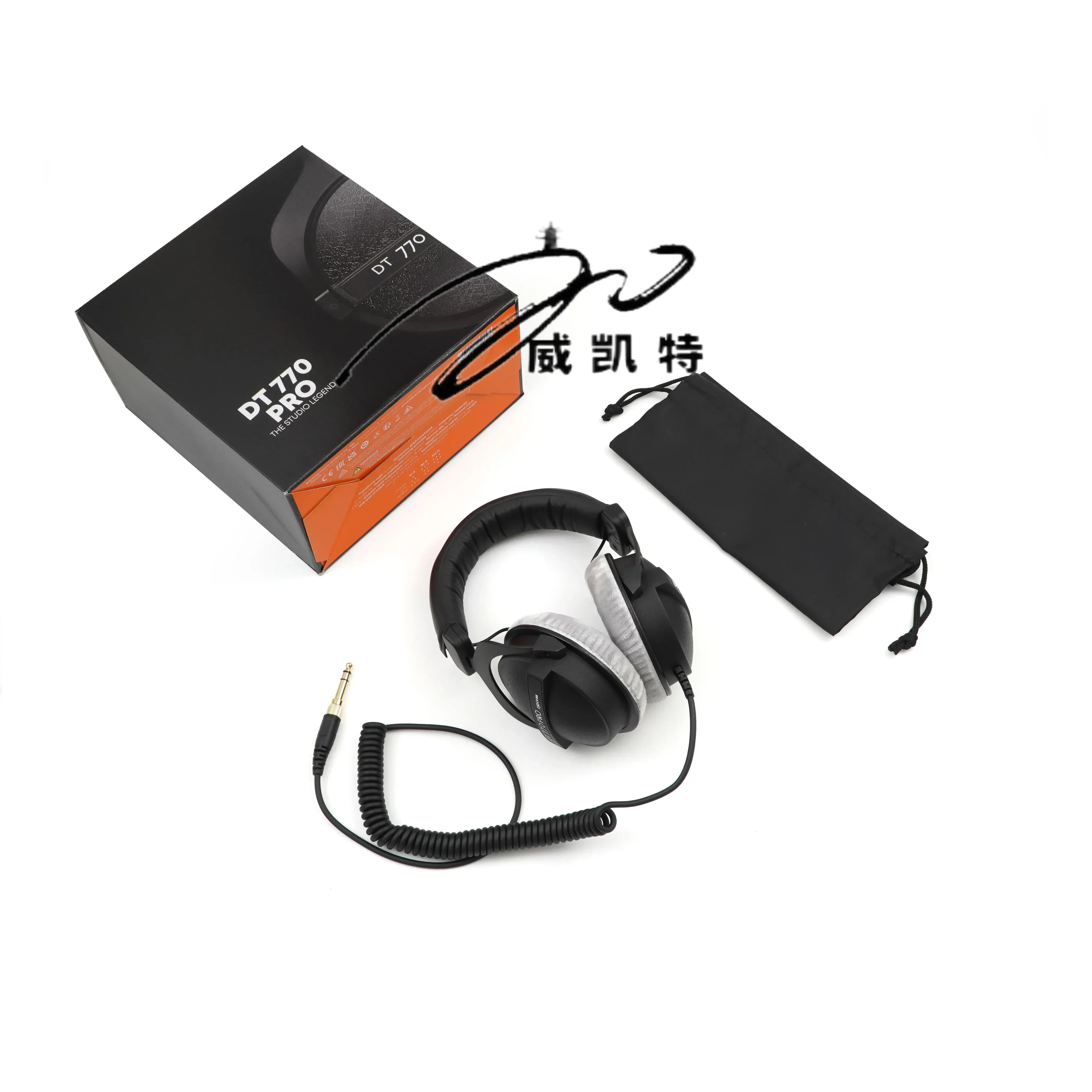 Professional wired stereo headphones, computer mixing DJ studio equipment, DT770 PRO recording, with RGB light, with sound card