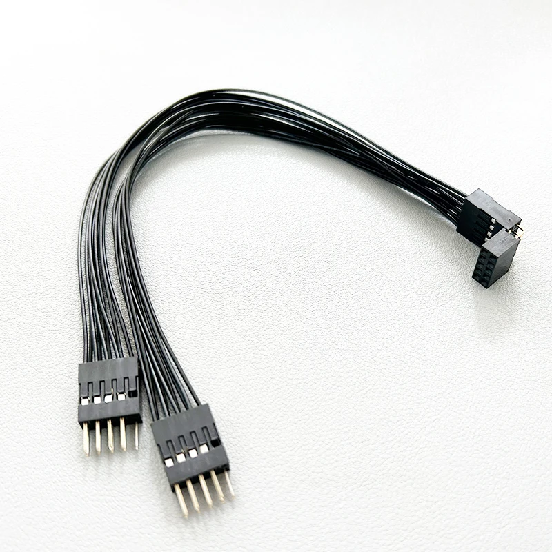 90° elbow PC motherboard switch jumper 9-pin 1 to 2 line splitter switch reset desktop power on/off dual control cable