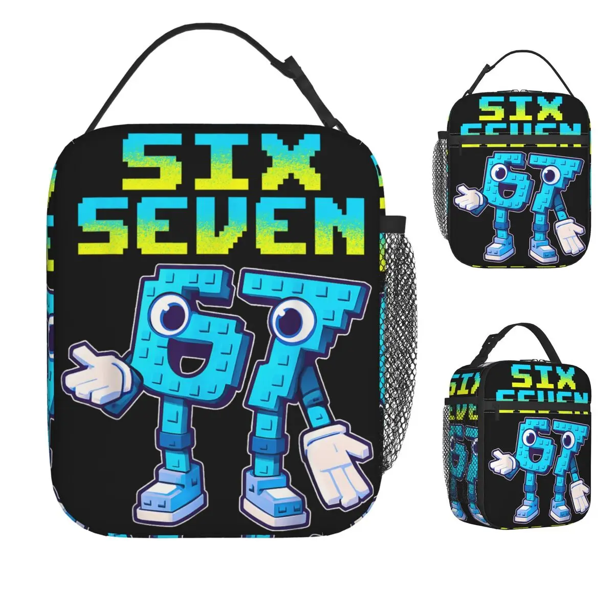 

67 Six Seven 6-7 Funny Italian Brainrot Gaming Meme Lunch Bag Lunch Box Beach Portable Insulated Tote Food Bags Cooler Bag