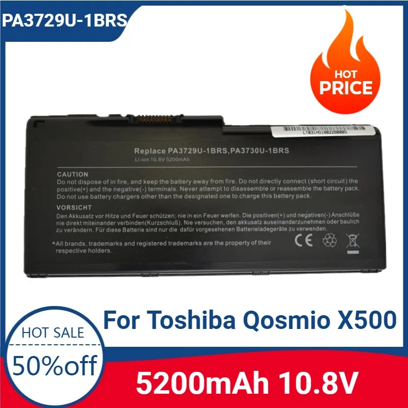 New PA3729U-1BRS PA3730U-1BRS PA3729U-1BAS 5200mAh 10.8V Laptop Battery For Toshiba Qosmio X500 X505 P500 P505 P505D G65 G60