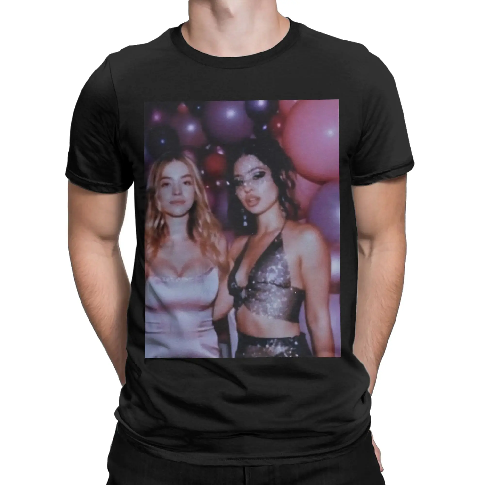 Camiseta estética con purpurina Yk, camiseta estética morada, plateada y azul Heckinfarout, camisetas de algodón Euphorias de verano para hombre