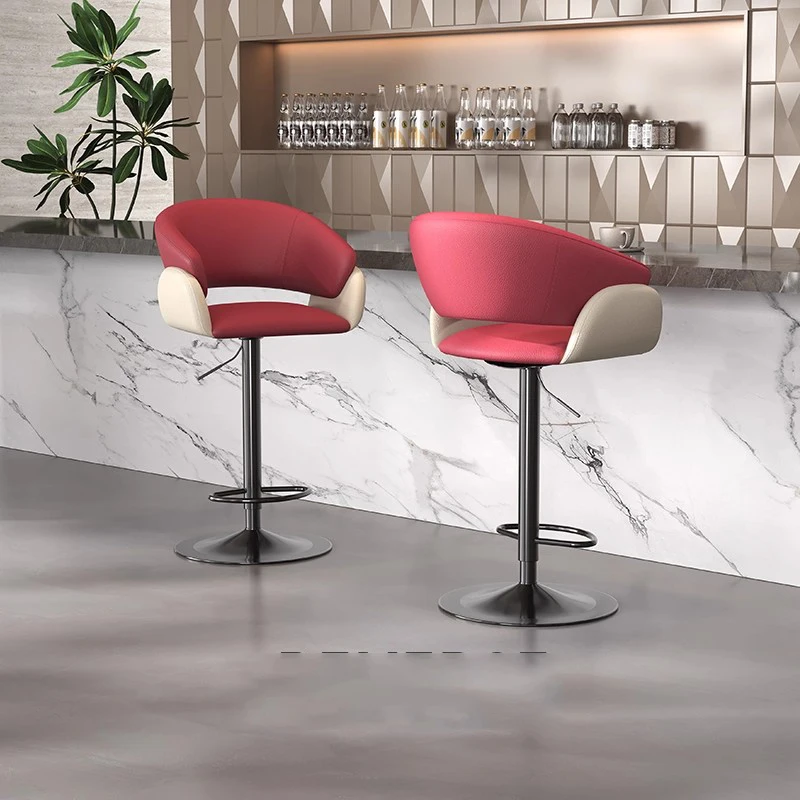 

Pink Design Bar Stools Restaurant Swivel Vanity Ergonomic Bar Chairs Aesthetic Relaxing Chaise De Bar Lounge Suite Furniture