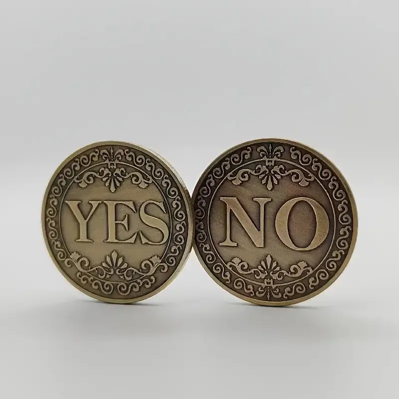 YES or NO Flip Decision Coin - Metal Choose Coin, Fun Answer Coin, Choose Commemorative Coin