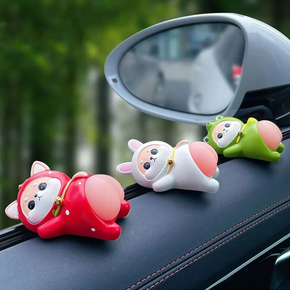 

Fun Creative Car Decoration Squeeze Cute Resin Model Pet Design Soft Unisex