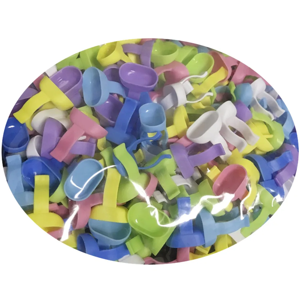 30 pcs/Pack Dental Disposable Plastic Prophy Rings Handy Finger Bowl Cup for Mixing Cement Powder Class Dentistry Tools