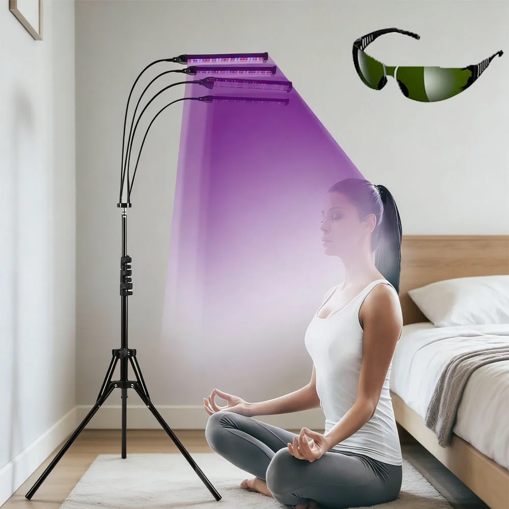 led-ultraviolet-tanning-lamp-with-floor-tripod-4-tubes-usb-connector-for-home-gym-use