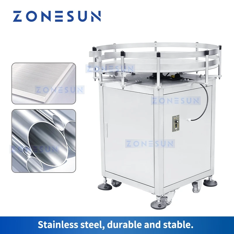 

ZONESUN Automatic Rotating Plastic Glass Round Bottle Unscrambler Sorting Turntable Machine Unscramble ZS-SP1000