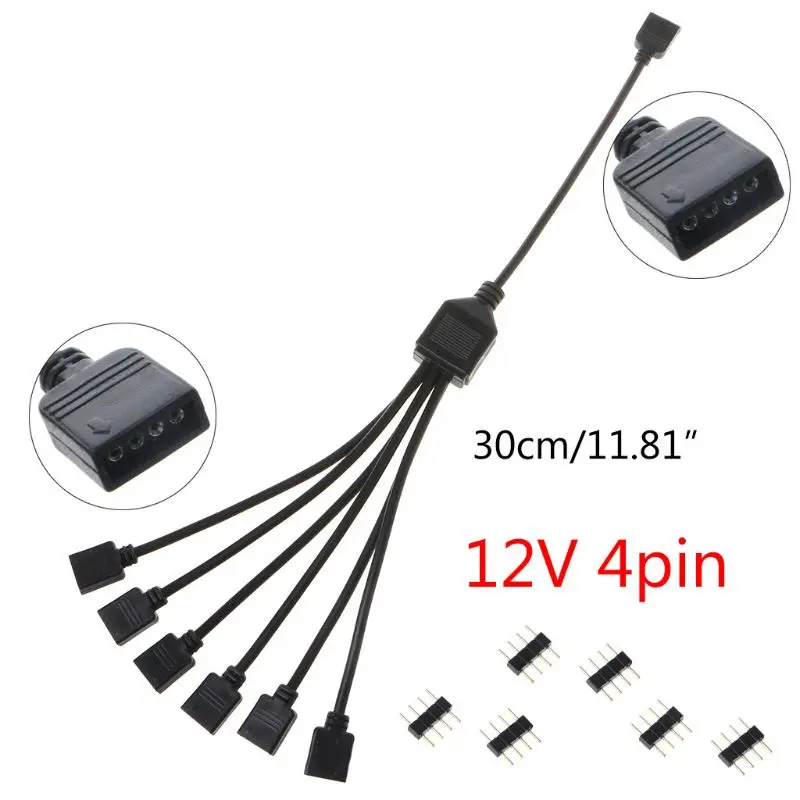 extensão J6PA RGB 12V 4Pin Radiadores RGB Ventiladores Conector Hub