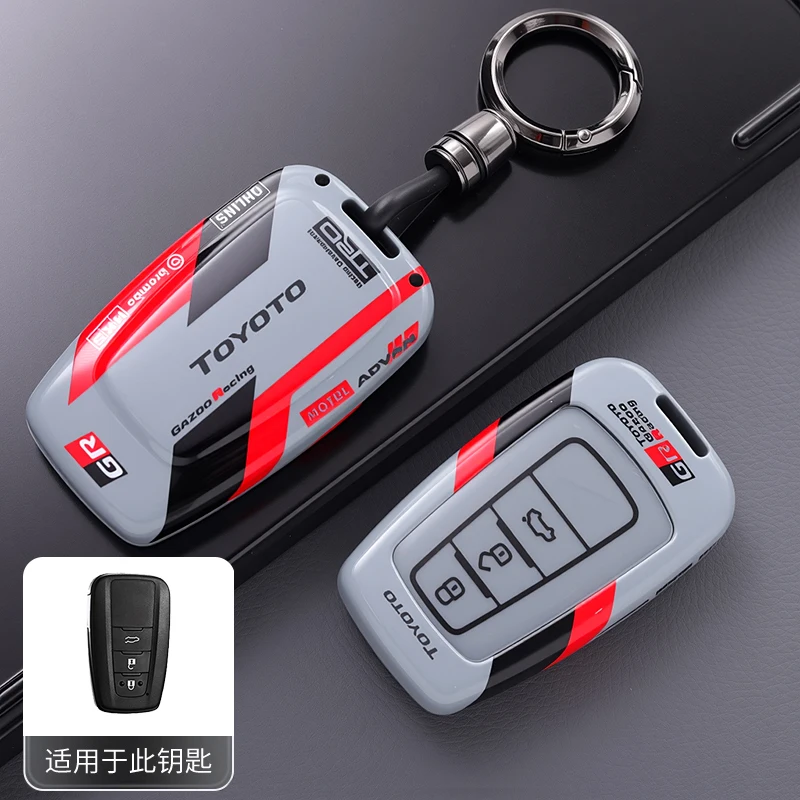 

ABSLeather Case Cover Car Key Protector Shell Fob Accessories For Toyota CHR Hilux Fortuner Land Cruiser 200 Camry Corolla Crown