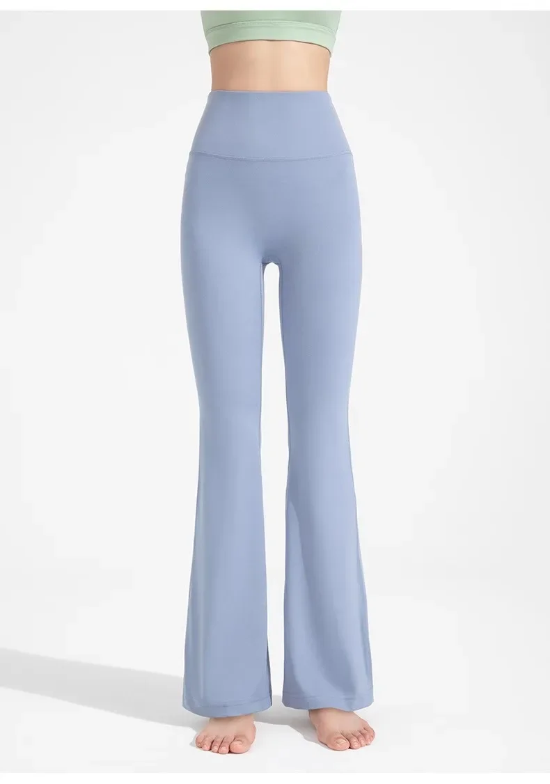 Pilates-Sporttights mit hoher Taille, ausgestellte Yoga-Hose, nahtlose Leggings, Damen-Fitness-Hosen mit Hüftlift, hautfarbene Freizeit-Sport-Yoga-Hose – Detail 15