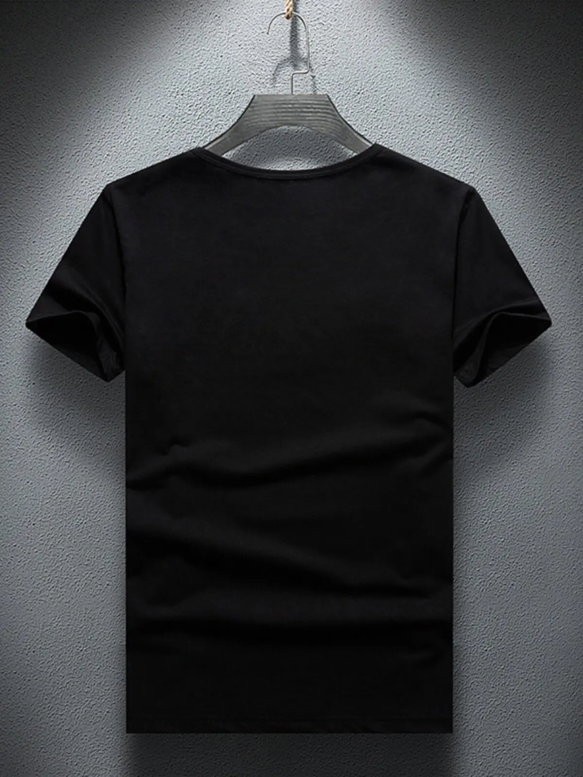 2026 Summer New Men's Dog Letter Rhinestone Loose Fit Casual Daily Black and White Round Neck Short Sleeve T-Shirt