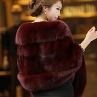 Woman Fox Fur Shawl Vest Jacket Fluffy Fur Cape Natural Fur Poncho Fur Lady Scarf Wrap Coat Shawl Wedding Party Clothing Q433