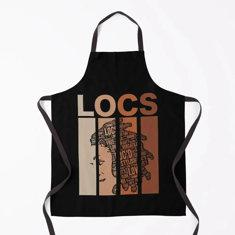 

Locs Retro Vintage Words in Hair Apron Kitchen Apras Man painters For Women Kitchen Apron