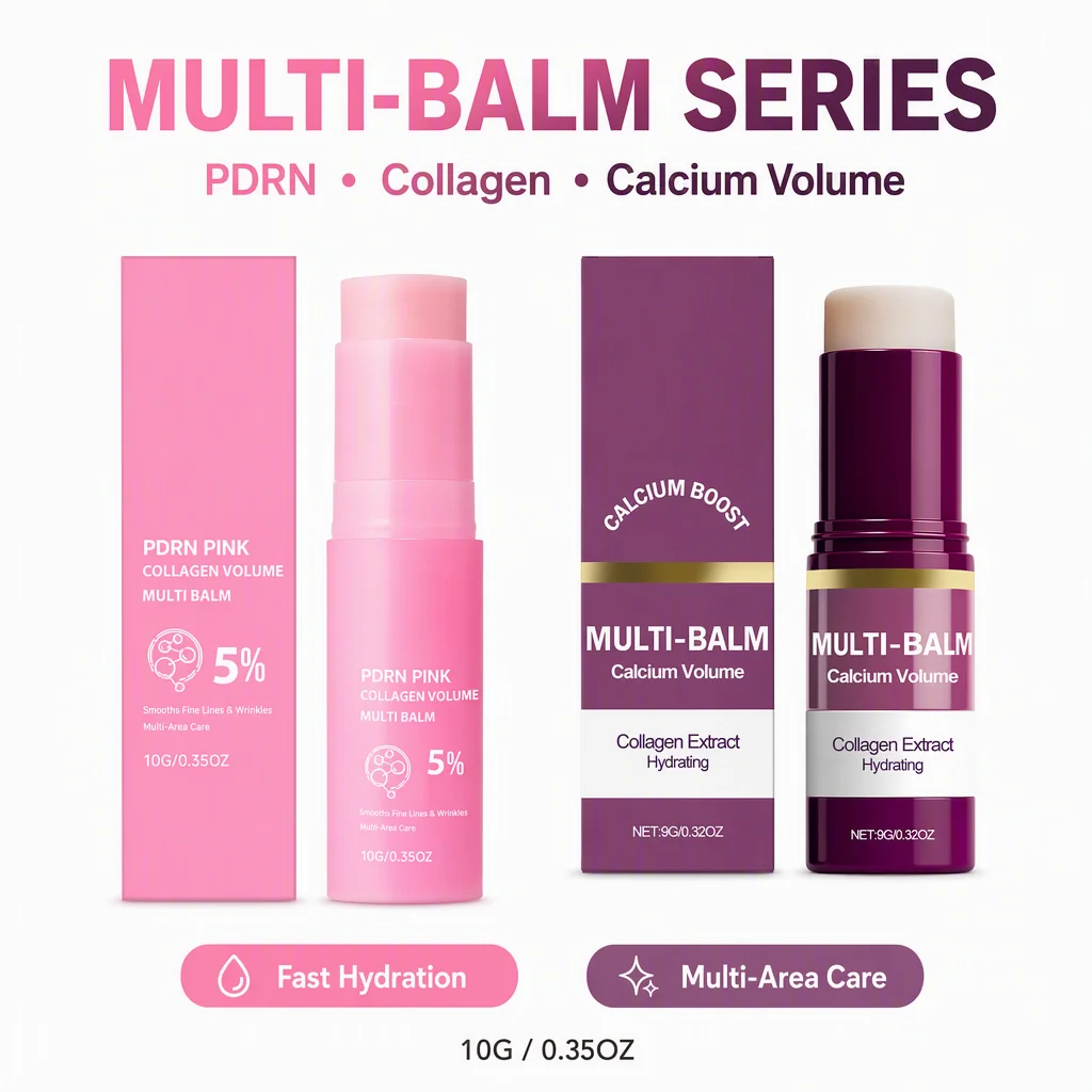 Moisturizing Balm Stick Collagen Hydrating Smoothing Nourishing Face Neck Care Silky Lightweight Portable Skincare Cream Stick