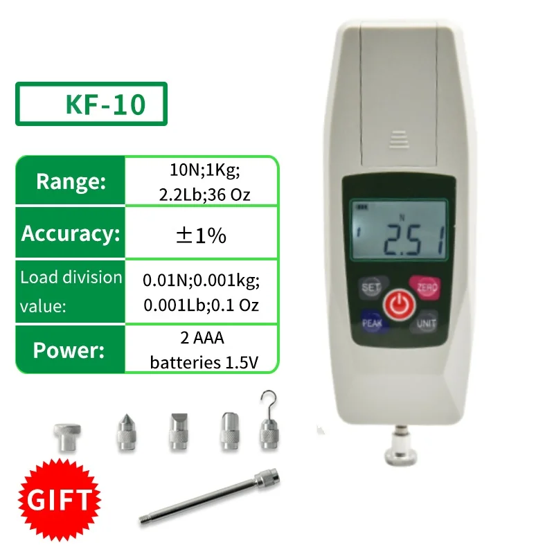 KF-10 10N;1kg;2.2Lb;36Oz Digital Force Gauge Push Pull Force Gauge  Digital Dynamometer N,KG,LB,OZ