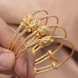 Gold Color Bangles For Women Girls Wedding Bracelet Bangles African Bridal Jewelery Bijoux Femme wedding Bangles jewelry
