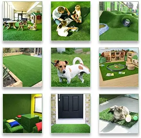 Thick Realistic Artificial Grass Turf 1.38Inch 11Ftx20Ft - Synthetic Astro Turf Mat - Fake Grass Pet Carpet Indoor Outdoor