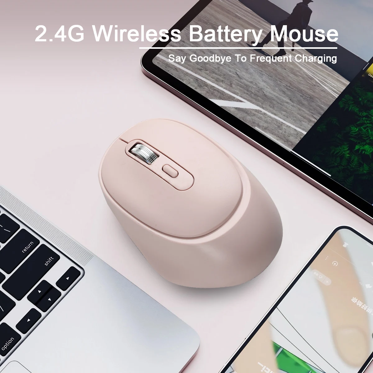 Wireless Mouse Portable Mobile Optical Mouse with USB Receiver 3 Adjustable Levels 6 Buttons for Notebook, PC, Laptop, Computer
