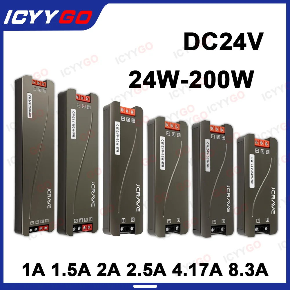 DC24V विद्युत आपूर्ति AC110-265V से DC24V विद्युत आपूर्ति 24W 36W 48W 60W 100W 200W ट्रांसफार्मर 1A 2A 2.5A 8.3A LED लाइट स्ट्रिप के लिए