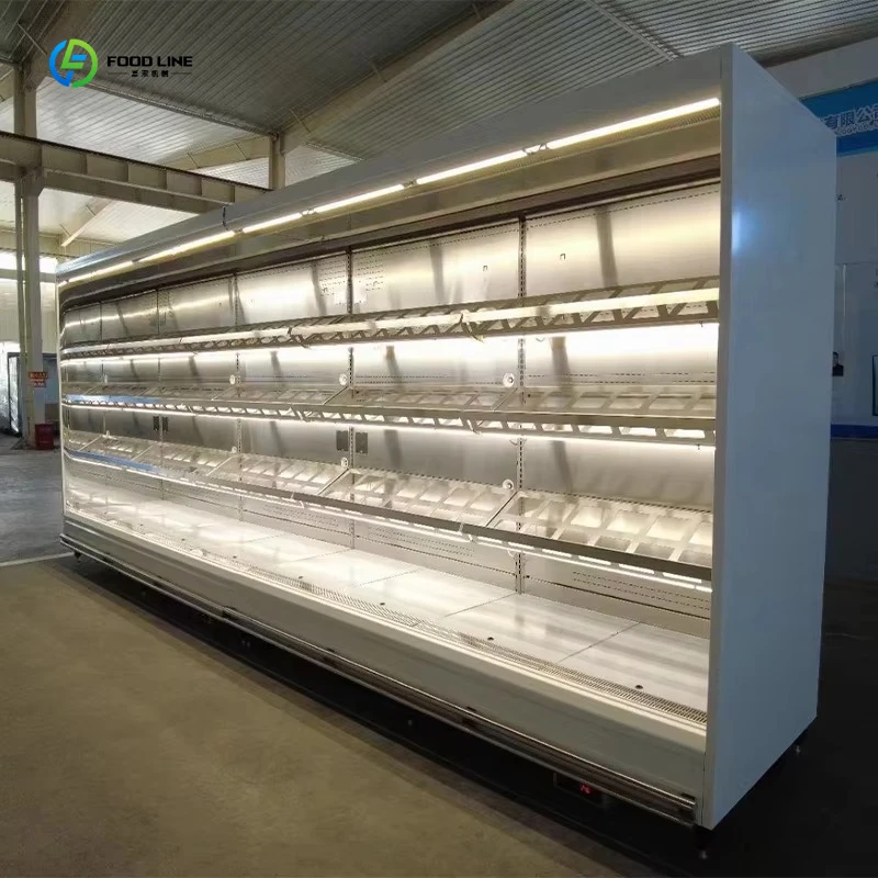 Fruit Vegetable Refrigerated Display Cabinet Commercial Cold Showcase for Supermarket FL Customized