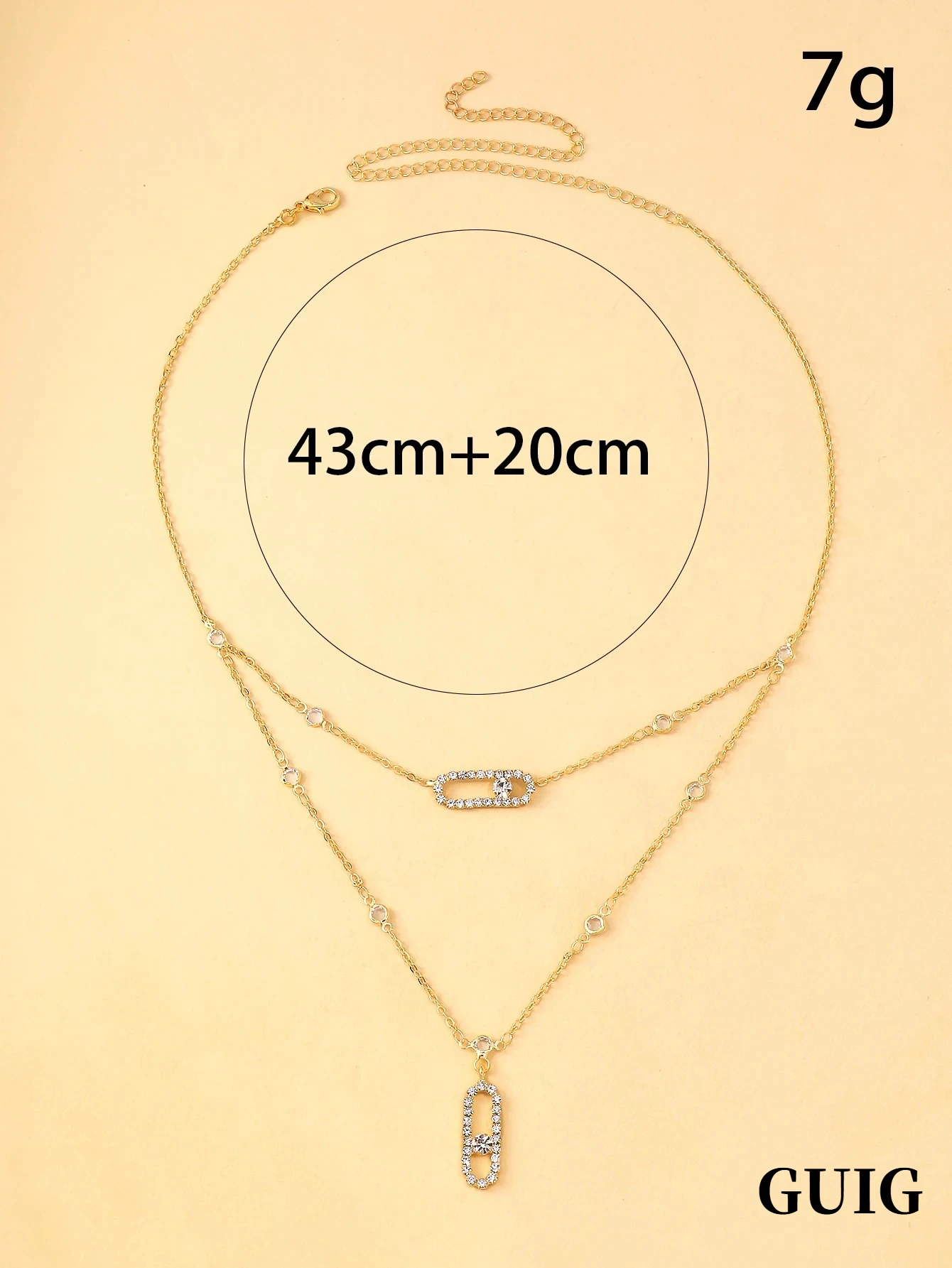 GUIG double-layer full-diamond - đánh giá và giá Layered Necklace Set
