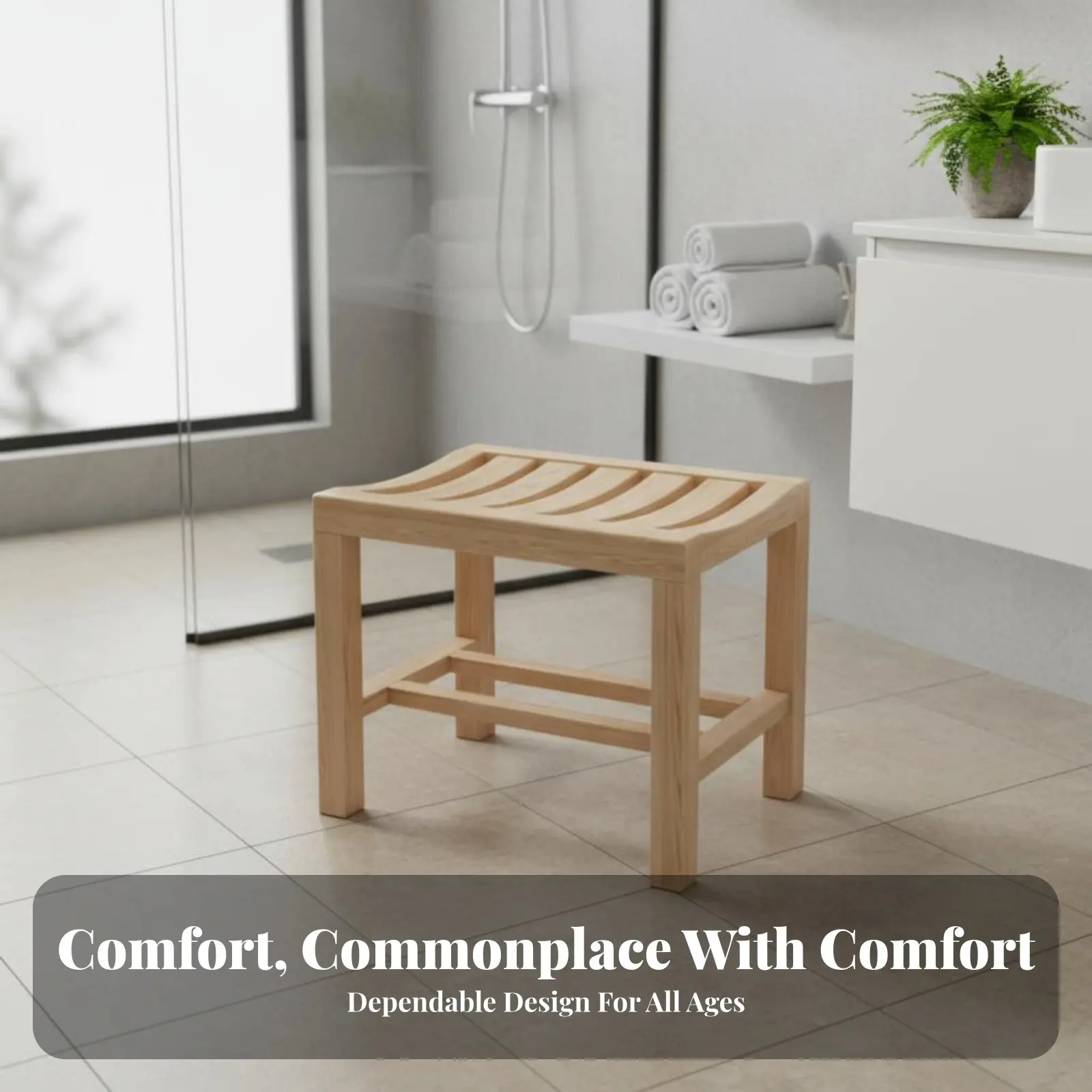 

Изогнутый деревянный стул для ванной с нескользящими ножками, водонепроницаемый, устойчивый, для беременных, взрослых, влажных помещений, ванн, саун