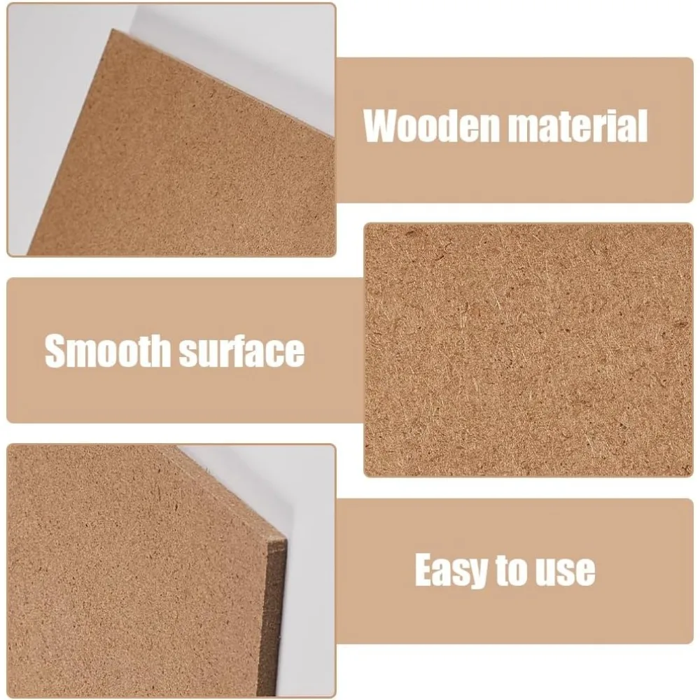 MDF Wood Boards for Crafts 7.8x11.8in Rectangle Medium Density Fiberboard Wooden MDF Board Sheet Chipboard Panels making kit