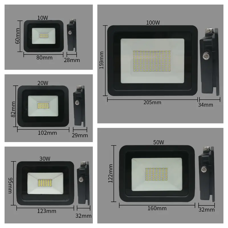 110V/220V LED Flood Light 10W 20W 30W 50W 100W Floodlights Lamp Waterproof IP68 White Reflector Led Exterior Outdoor Spotlight - Image 6