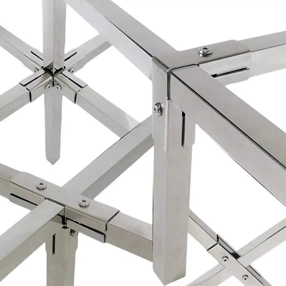 Galvanized Steel Square Tube Connector Non Welding Non Punching Pipe Joint Buckle Adjustable Fixed Buckle Shelf Bracket