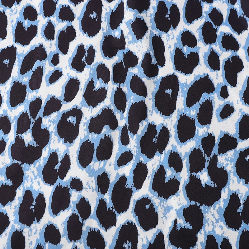 Streetwear Y2k Blaues Leoparden-Hawaiihemd für Herren, Auffälliges Gepardenmuster Kurzarm-Hemd mit Knöpfen, Lässiges Sommer-Party-Oberteil – Detail 10