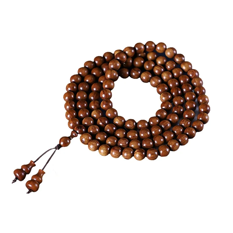 Anglang Huanghua pear bracelet 2.0 purple oil tiger skin Grain bran pear old material Buddha beads Xiangxiang Wenwan