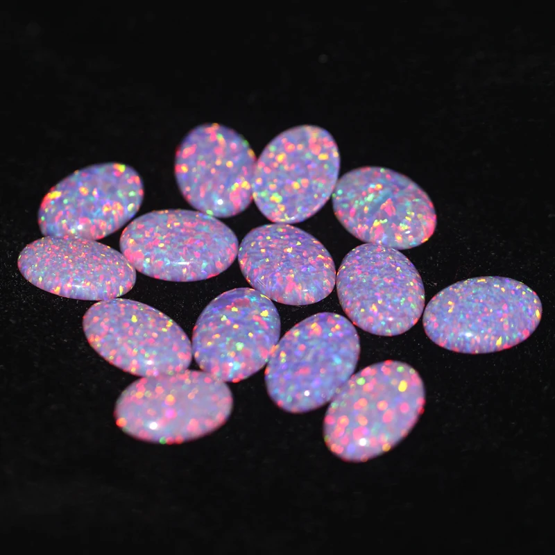 hyacinthine opal stone loose beads gemstones oval shape PURPLE base cabochon created gemstone for jewelry DIY violaceous stones