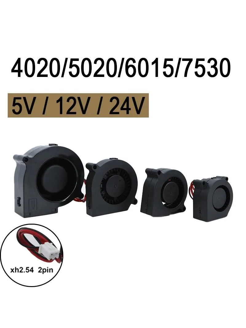 DC 5V 12V 24V 2Pin 4020 5015 6015 7530 Dmuchawa Turbo Wentylator chłodzący Bezszczotkowy 4cm 5cm 6cm 7cm do chłodnicy drukarki 3D — zdjęcie produktu 6