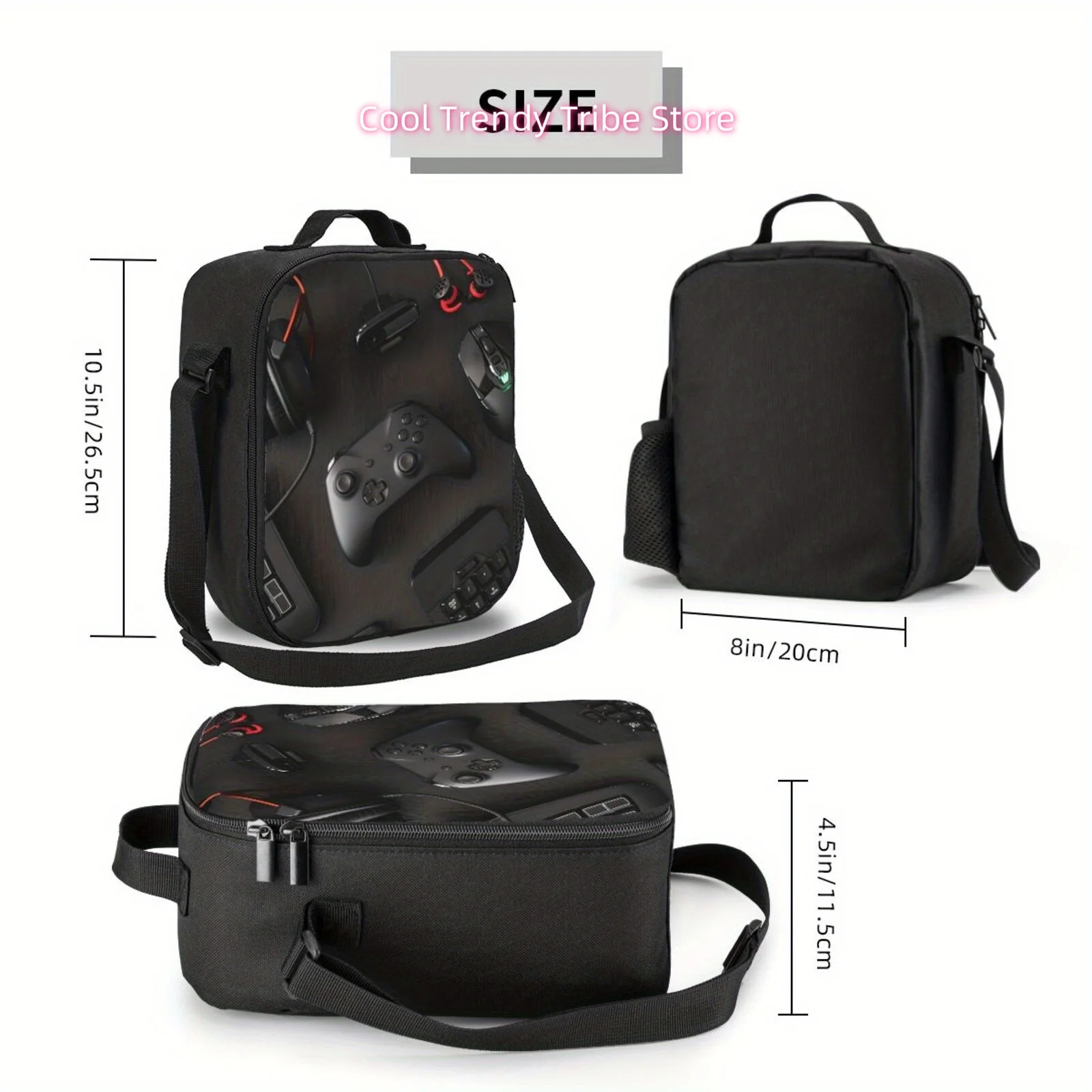 1pc 1pcs Gamepad Insulated Lunch Bag Suitable for Work Travel Picnic - Reusable Thermal Bento Box Carrier, Non-Food Contact Tote