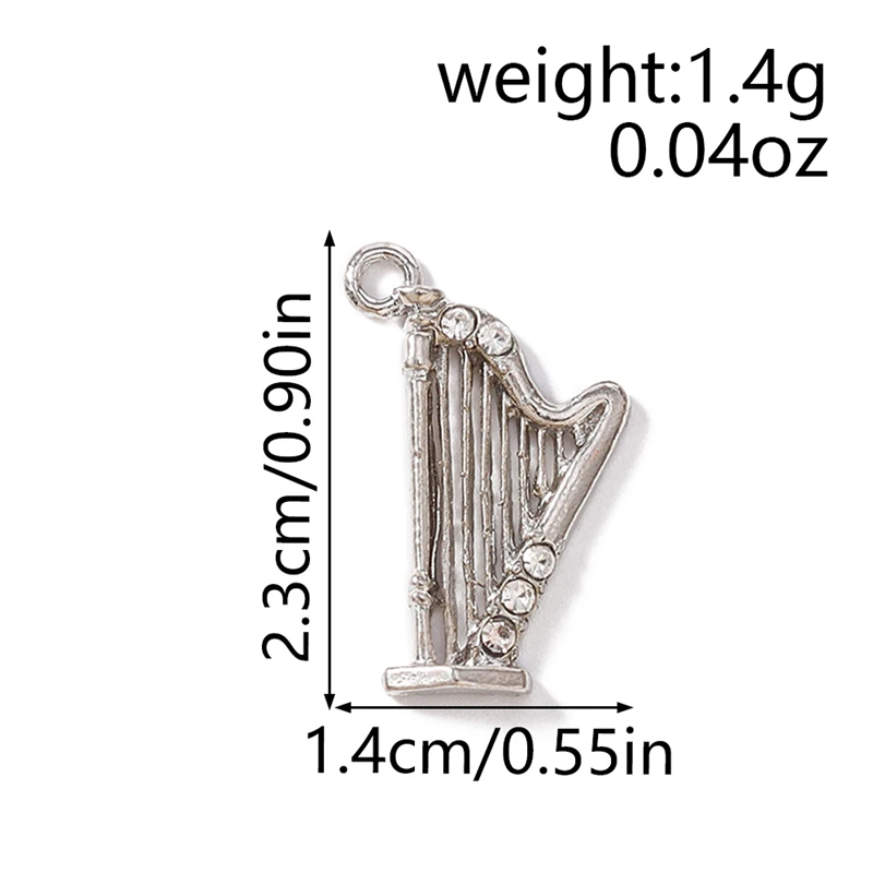 10 Stück 21x60mm Niedliche Legierungs-Musiknoten-Anhänger für die Herstellung von Halsketten, Ohrringen, Schlüsselanhängern, DIY-Bastelarbeiten, Schmuckzubehör – Detail 9