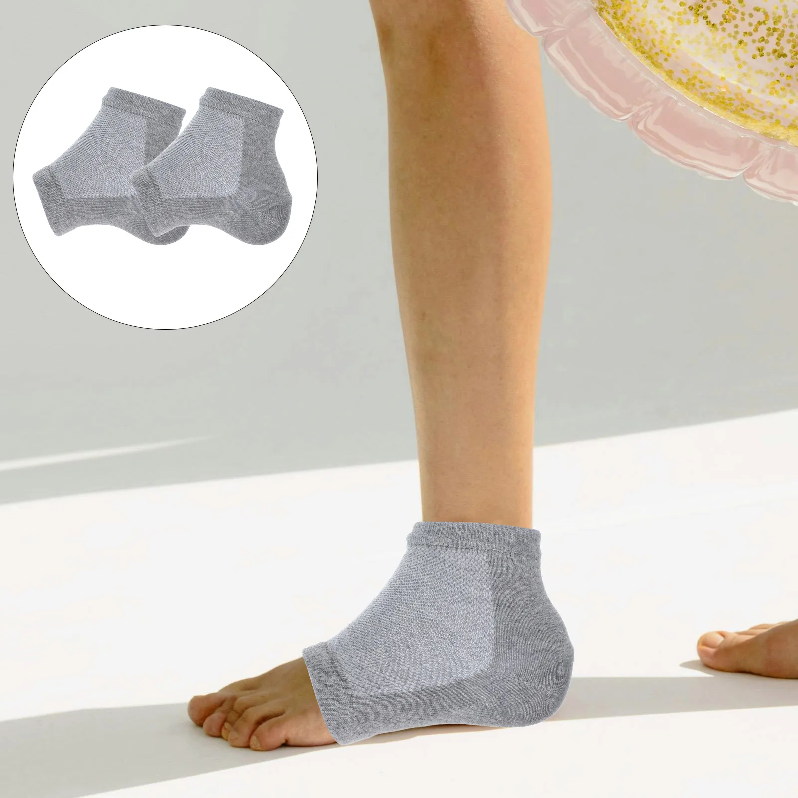 

Height Increase Invisible Sock Pads Heel Half Lift Cushions Gray Men Women Breathing Elastic Non Smelly Washable Practical