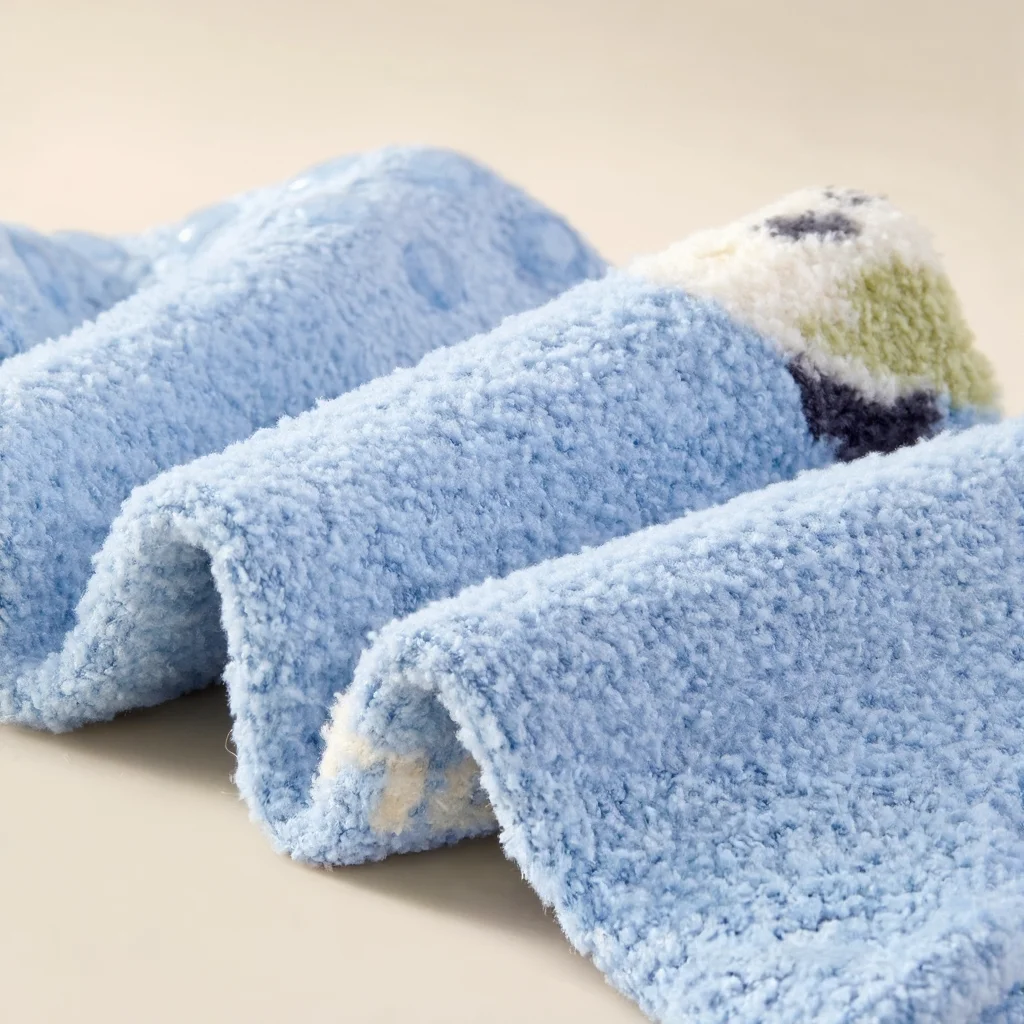 Thick Warm Non Slip Baby Soft Skin-friendly Children's Socks Cute Pink Printed Boys/Girls Kid's Socks 3 Pairs Winter 1-3Y