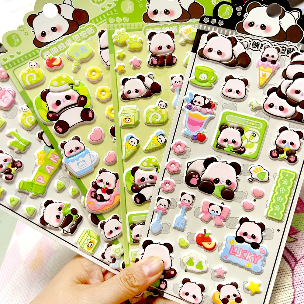 

1 шт., милые 3D рельефные наклейки из пены с пандой для детей, мягкие пухлые наклейки с мультяшными животными, награды, сделай сам, художественные украшения, принадлежности для скрапбукинга