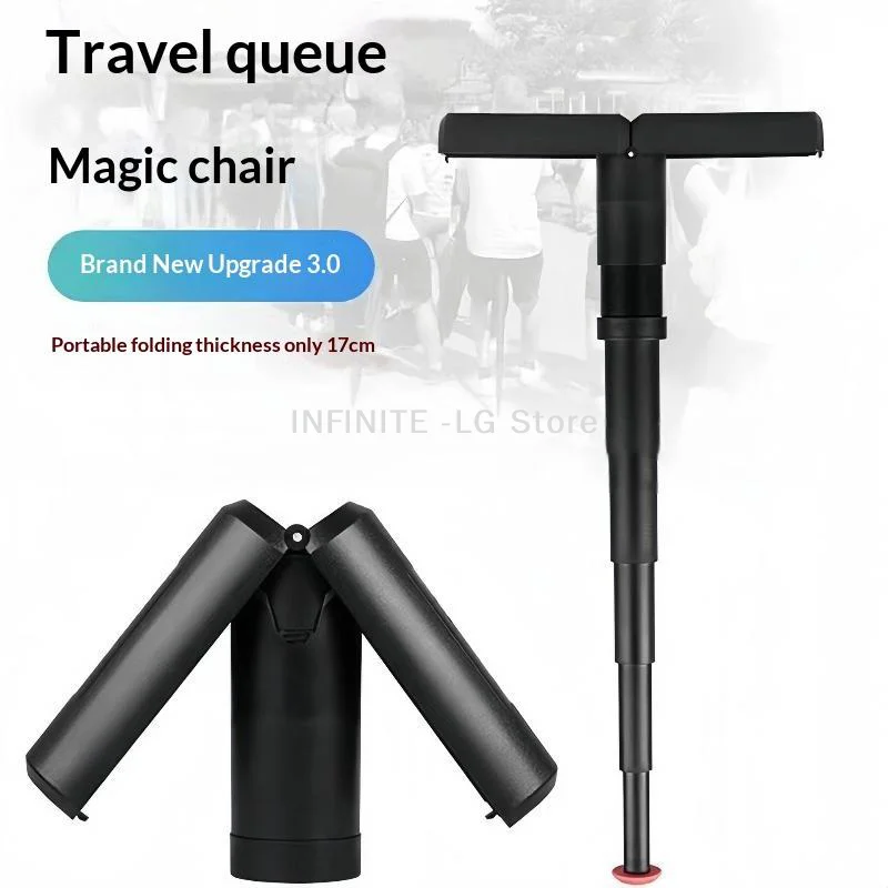 Portable Folding Telescopic Stool Lightweight Compact Adjustable Height Travel Chair For Outdoor Camping Queue Sketching Use