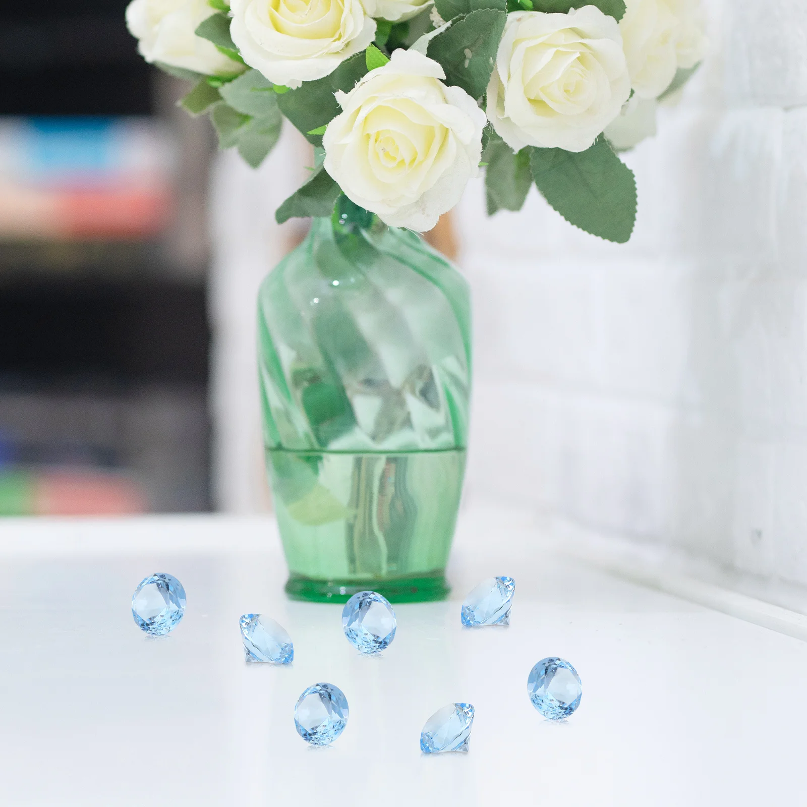

1Pack Diamond Vase Filler Artificial Crystal Gemstones Wedding Party Table Centerpiece Decorations Faux Diamond Jewels